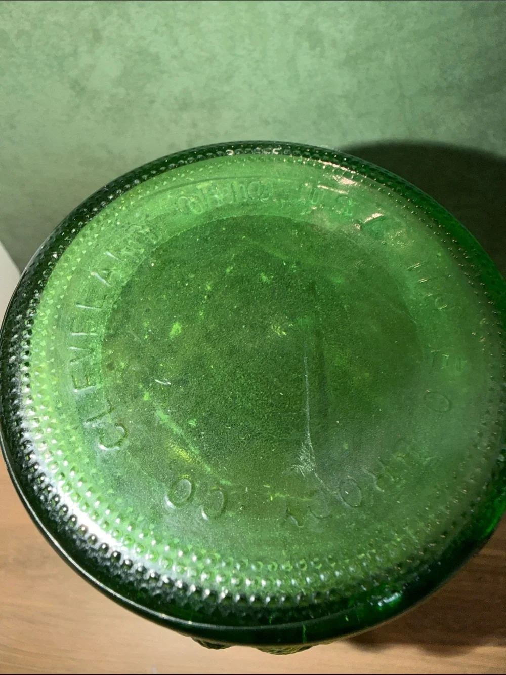 Green Textured Glass Vase - Decorative Home Accent